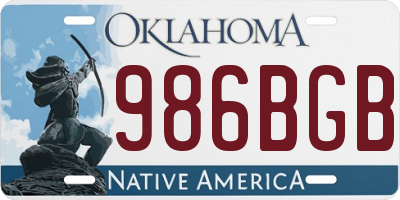 OK license plate 986BGB