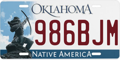 OK license plate 986BJM