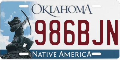 OK license plate 986BJN