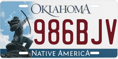 OK license plate 986BJV