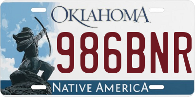 OK license plate 986BNR