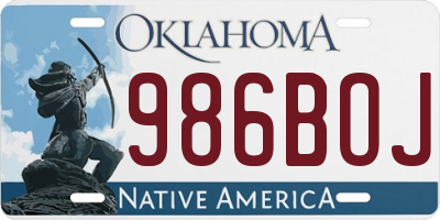 OK license plate 986BOJ