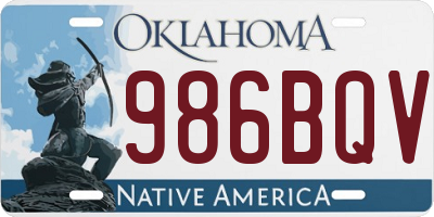 OK license plate 986BQV