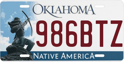 OK license plate 986BTZ