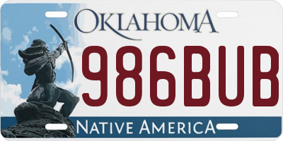 OK license plate 986BUB