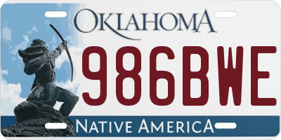 OK license plate 986BWE
