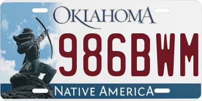 OK license plate 986BWM