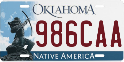 OK license plate 986CAA