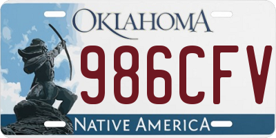 OK license plate 986CFV