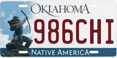 OK license plate 986CHI