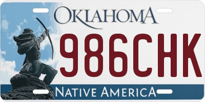 OK license plate 986CHK