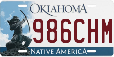 OK license plate 986CHM
