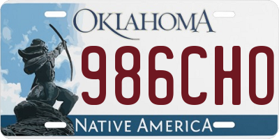 OK license plate 986CHO