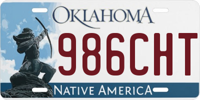 OK license plate 986CHT