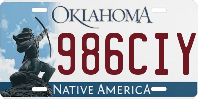 OK license plate 986CIY