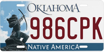 OK license plate 986CPK