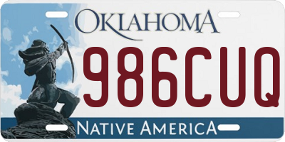 OK license plate 986CUQ