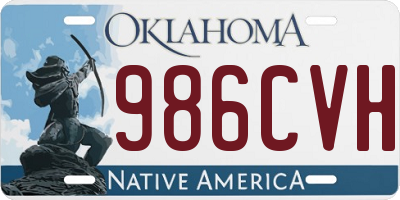 OK license plate 986CVH