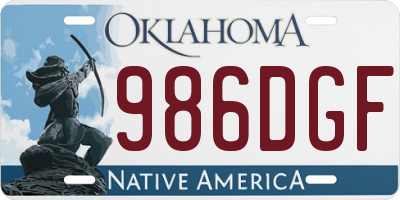 OK license plate 986DGF