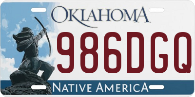 OK license plate 986DGQ