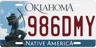 OK license plate 986DMY
