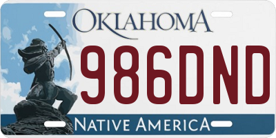 OK license plate 986DND