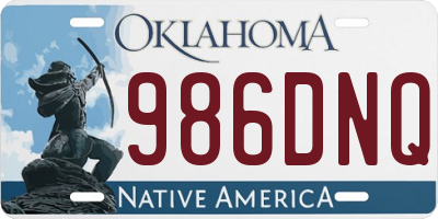 OK license plate 986DNQ
