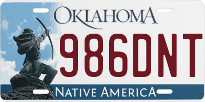 OK license plate 986DNT