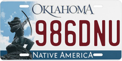 OK license plate 986DNU