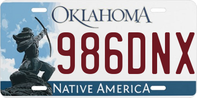 OK license plate 986DNX