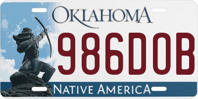 OK license plate 986DOB