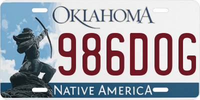 OK license plate 986DOG