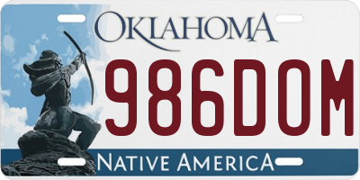 OK license plate 986DOM