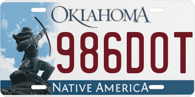 OK license plate 986DOT