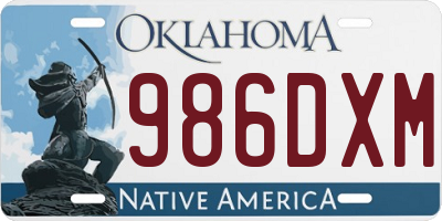 OK license plate 986DXM