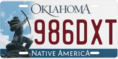 OK license plate 986DXT