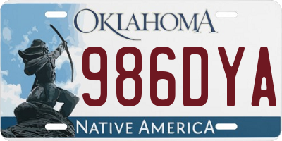 OK license plate 986DYA