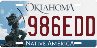 OK license plate 986EDD