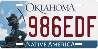 OK license plate 986EDF