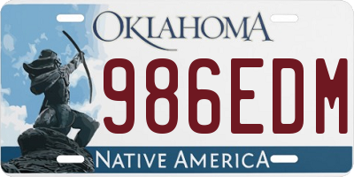 OK license plate 986EDM