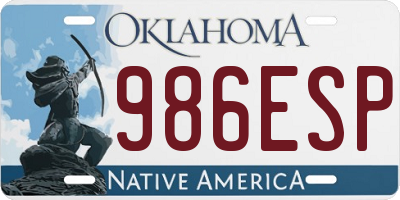 OK license plate 986ESP
