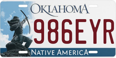 OK license plate 986EYR
