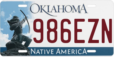 OK license plate 986EZN