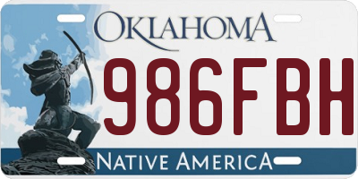 OK license plate 986FBH