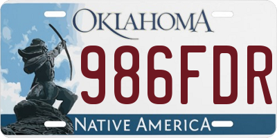 OK license plate 986FDR
