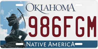 OK license plate 986FGM
