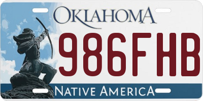 OK license plate 986FHB