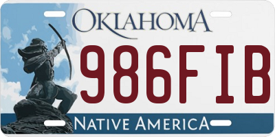 OK license plate 986FIB