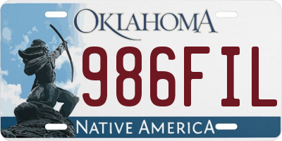 OK license plate 986FIL