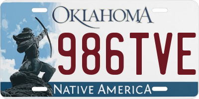 OK license plate 986TVE